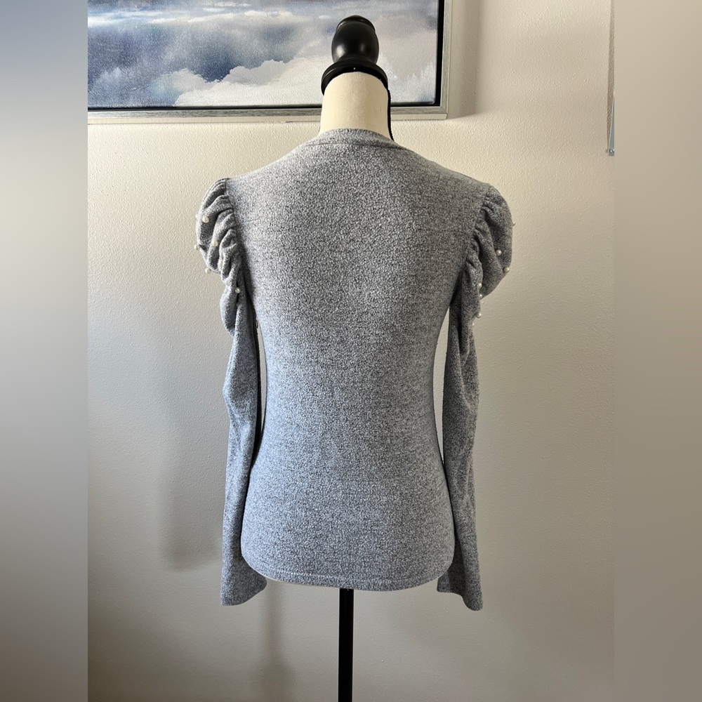 Zara Women’s Gray Balloon Sleeve Sweater Size S - Picture 7 of 10